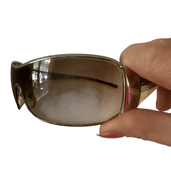 AUTHENTIC Prada wrapped Sunglasses trimmed in Silver - Picture 2 of 11